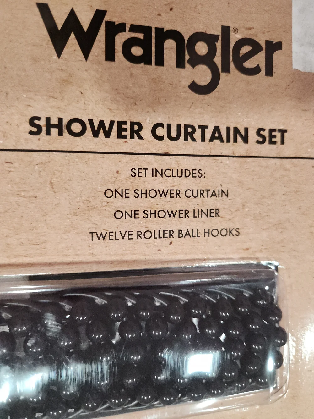Wrangler White Shower Curtain with Orange Pumkins, Hats & Black Boots